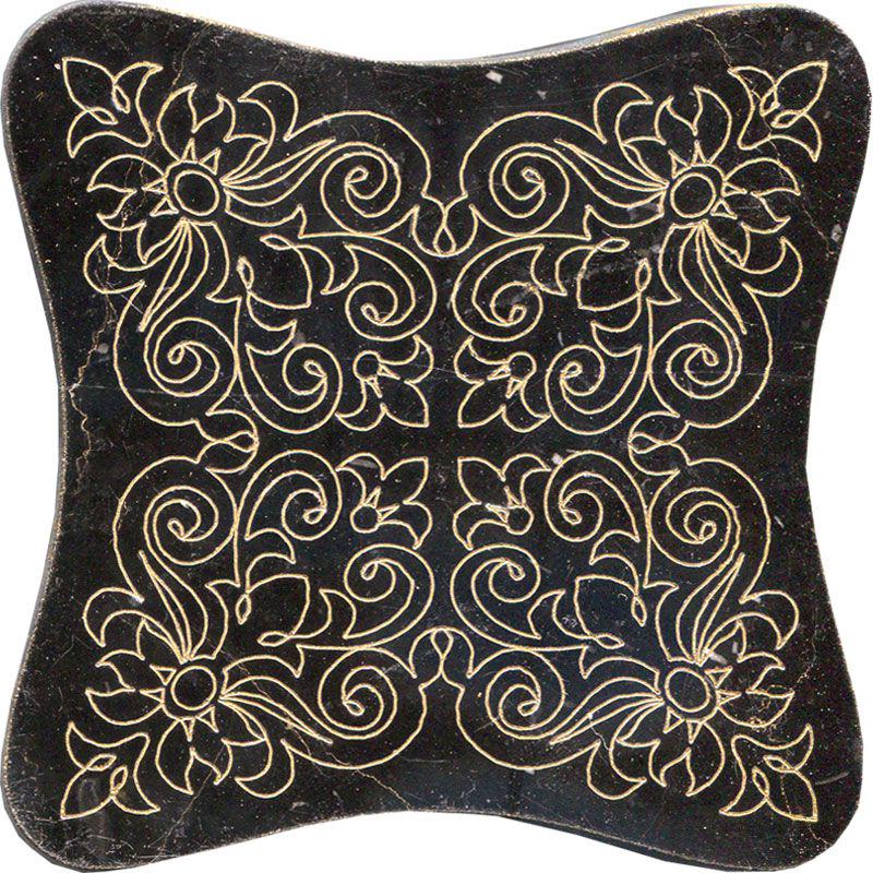 Тозетка Negro Marquina Primera Marbl Tile № -8 золото (n048405) |10х10