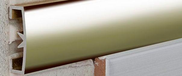 LB/B/25 Округлый профиль для настенной керамической плитки золото ярко полированное 2.5x270