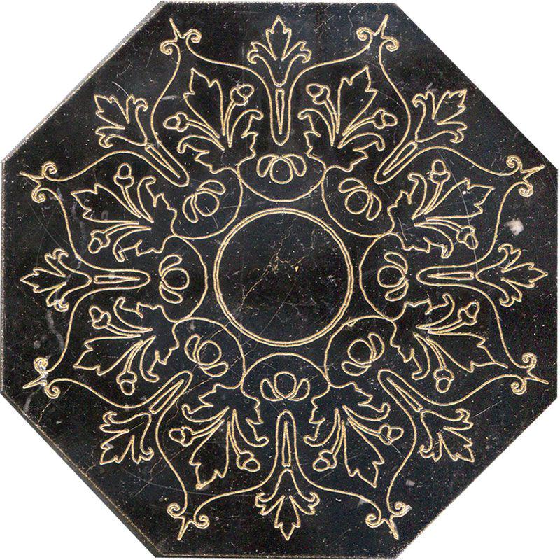 Тозетка Negro Marquina Primera Marbl Tile № -4 золото (n048405) |10х10