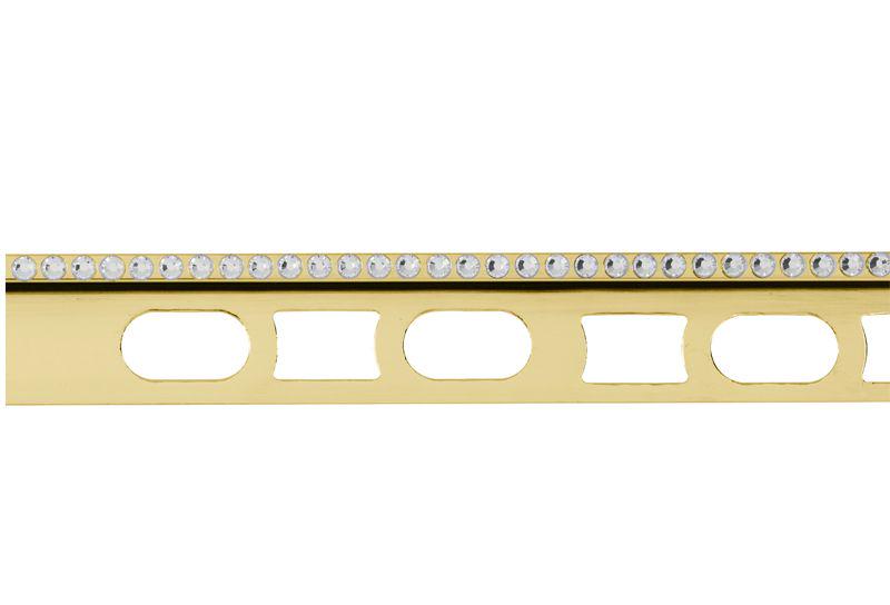 DJKGС/10 Декоративный профиль латунь с покрытием золота 24К + Cristals from Swarovski  1х0.5x270 арт.13402 ZZ