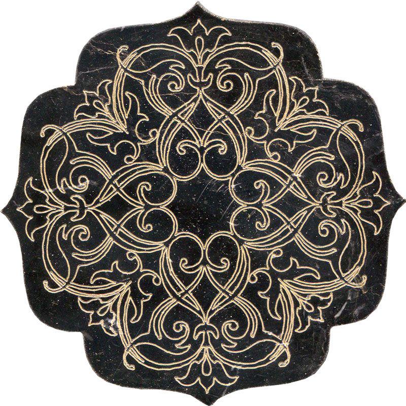 Тозетка Negro Marquina Primera Marbl Tile № -1 золото (n048405) |10х10