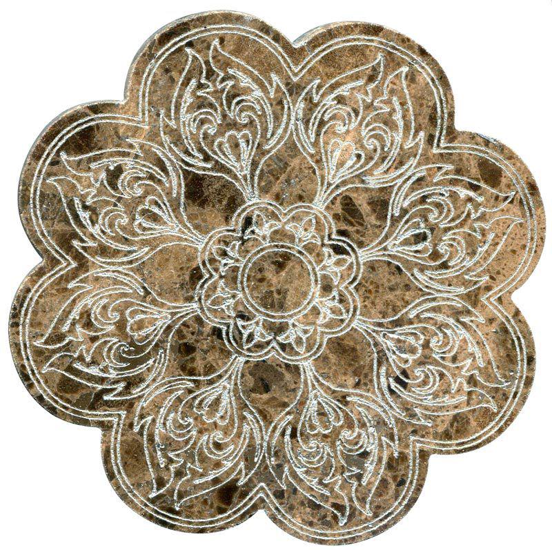 Тозетка Marron Emperador Primera Marbl Tile № -9 серебро (n048401) |10х10