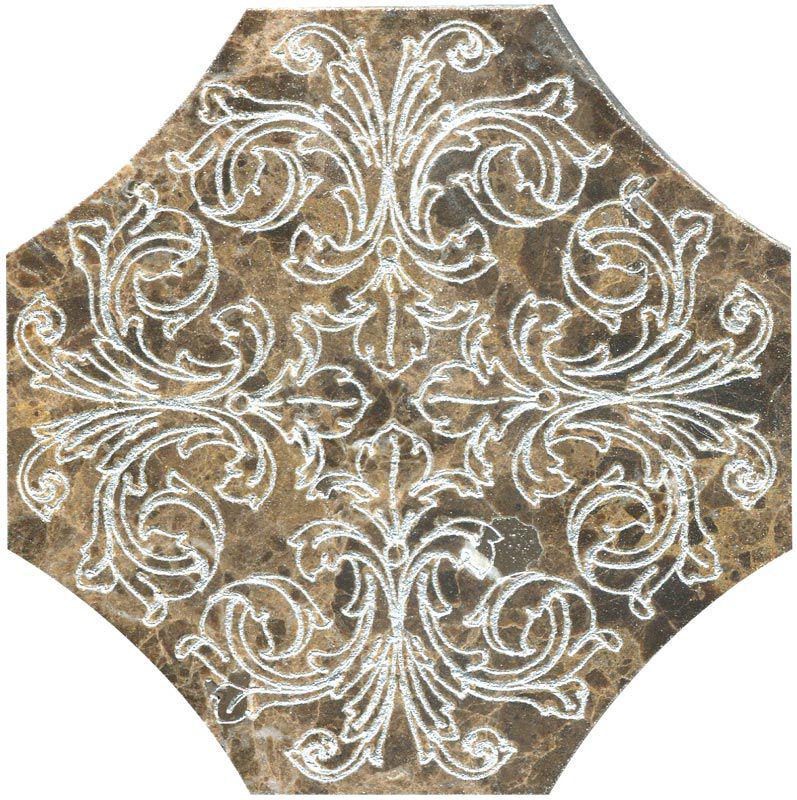 Тозетка Marron Emperador Primera Marbl Tile № -2 серебро (n048401) |10х10