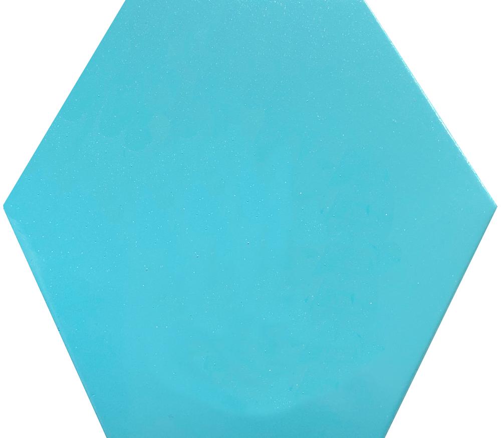 Hexagon cyan|14x16x0,7