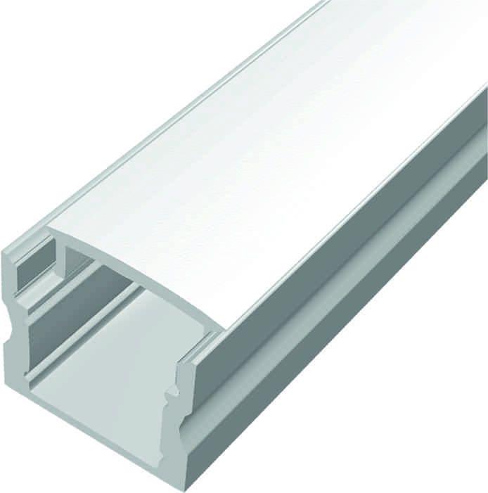 Декоративный алюминиевый профиль с анодированным покрытием, в комплекте с рассеивателем, 17*15*2000 ZZ