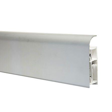 97/8SF Плинтус алюминиевый анодированный серебро 8x200