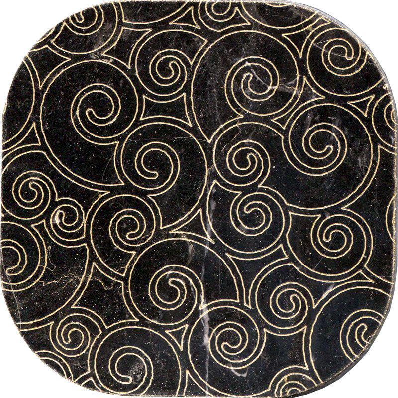 Тозетка Negro Marquina Primera Marbl Tile № -7 золото (n048405) |10х10