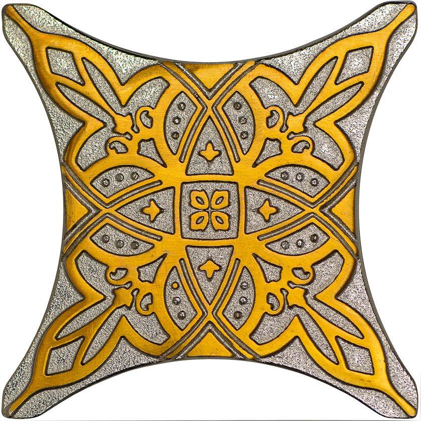 Декоративная вставка из бронзы Asteroid Zodiac с биметаллическим эффектом (Zircon) 6,7x6,7 (пр-во от 320 штук) KL