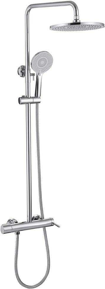 Смеситель для душа, со стационарным верхним душем d25см., шланг, лейка, кронштейн в компл., (цв. хром), Emotion ZZ