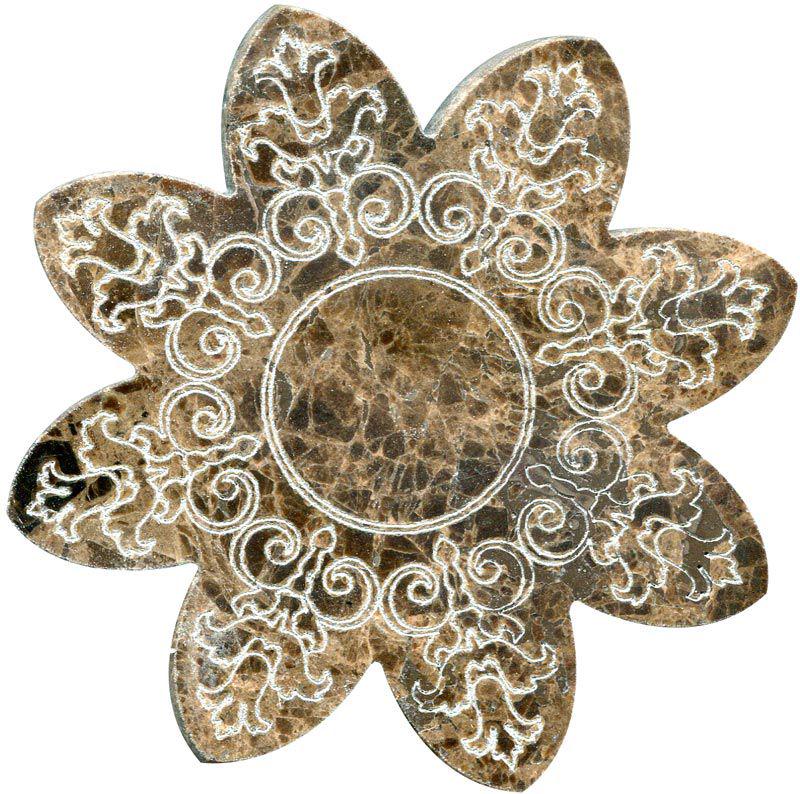 Тозетка Marron Emperador Primera Marbl Tile № -3 серебро (n048401) |10х10