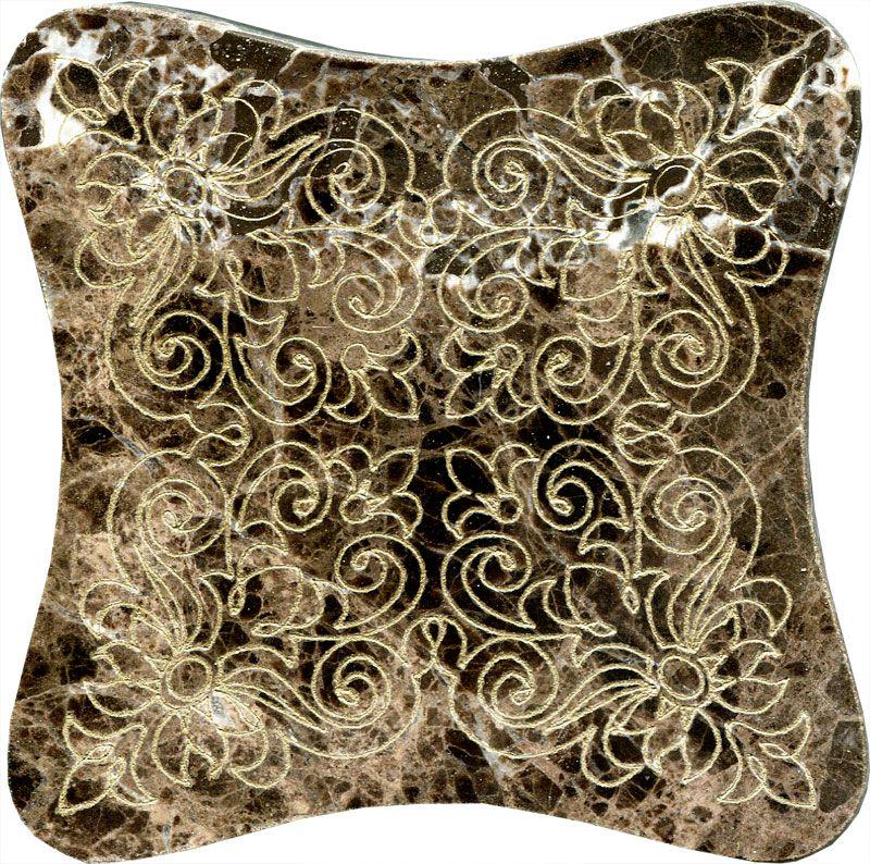 Тозетка Marron Emperador Primera Marbl Tile № -8 золото (n048401) |10х10