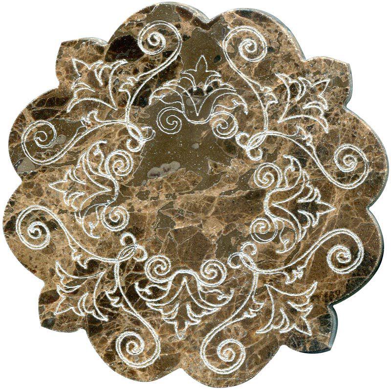 Тозетка Marron Emperador Primera Marbl Tile № -5 серебро (n048401) |10х10