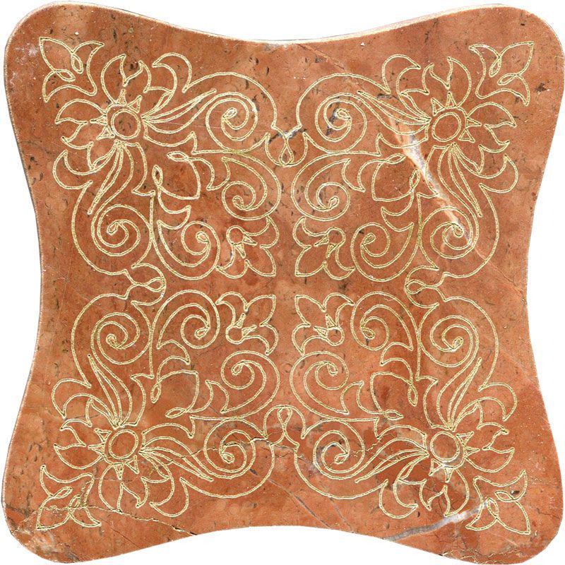 Тозетка Rojo Alicante Primera Marbl Tile № -8 золото (n048413) |10х10