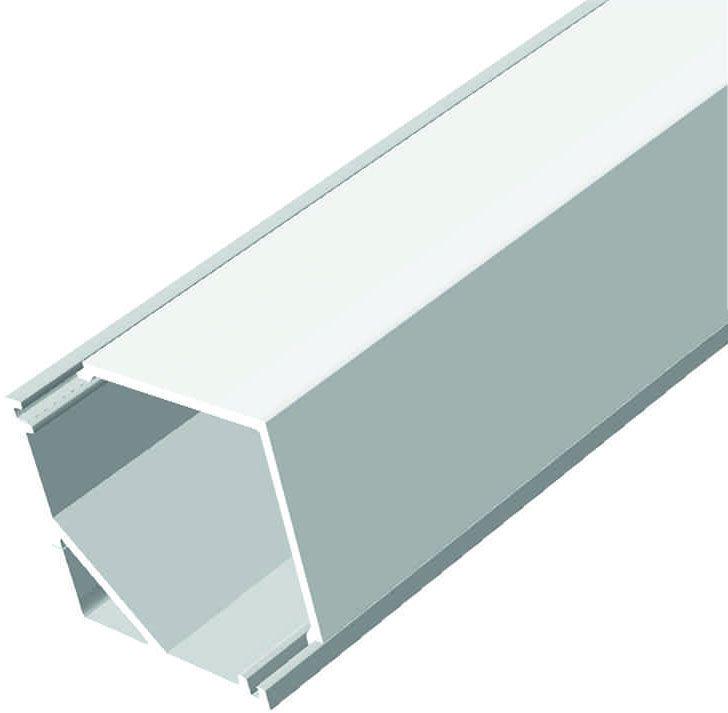 Декоративный угловой квадратный алюминиевый профиль с анодированным покрытием, в комплекте с рассеивателем, 16*16*2000 мм ZZ