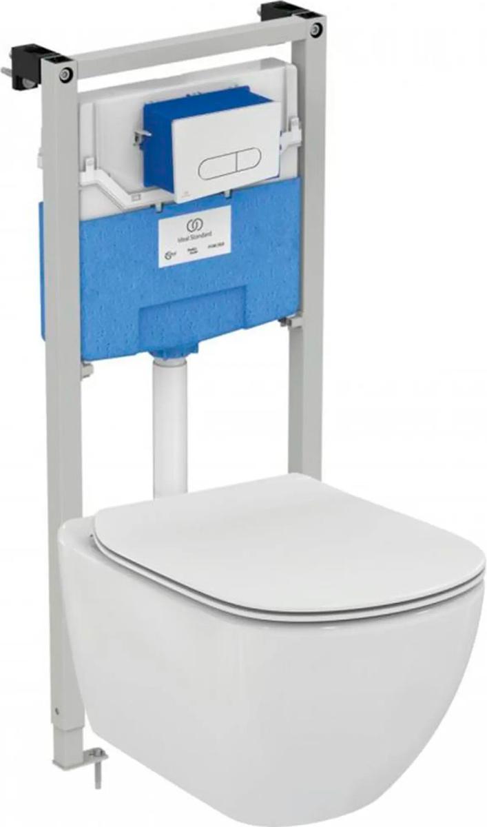 К-т: Унитаз подвесной безободковый Tesi, сиденье с микрол, сист.инсталляции, клавиша смыва цв.хром, крепёж в компл., Prosys Tesi ZZ