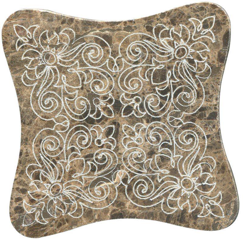 Тозетка Marron Emperador Primera Marbl Tile № -8 серебро (n048401) |10х10