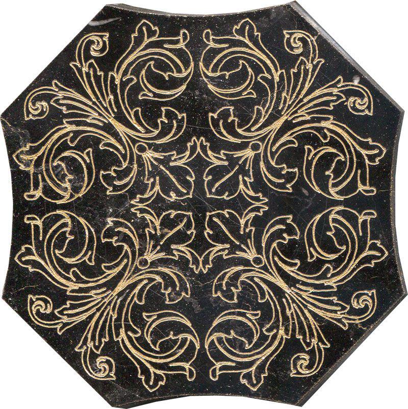 Тозетка Negro Marquina Primera Marbl Tile № -2 золото (n048405) |10х10
