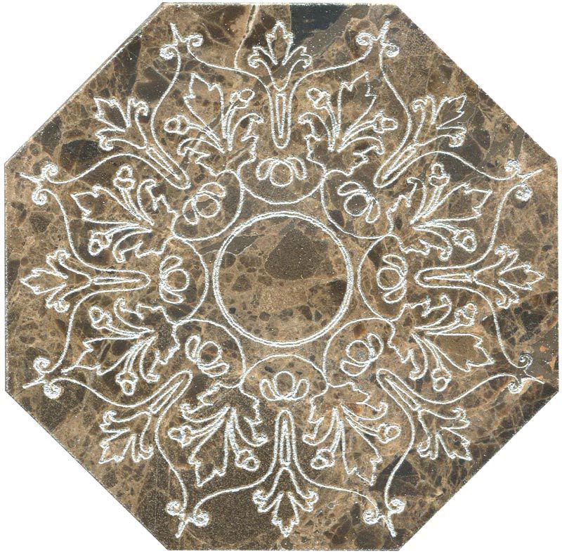 Тозетка Marron Emperador Primera Marbl Tile № -4 серебро (n048401) |10х10