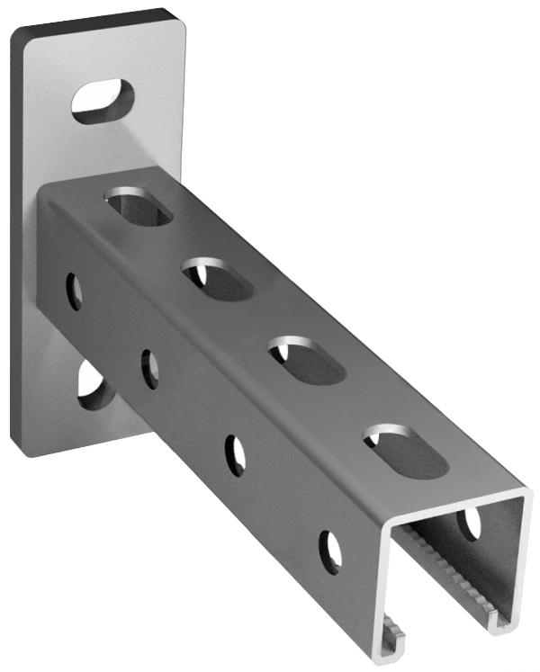 Консоль 41х41х600х2,5 (STRUT) цинк  ( для столешниц глубиной  от 50см )