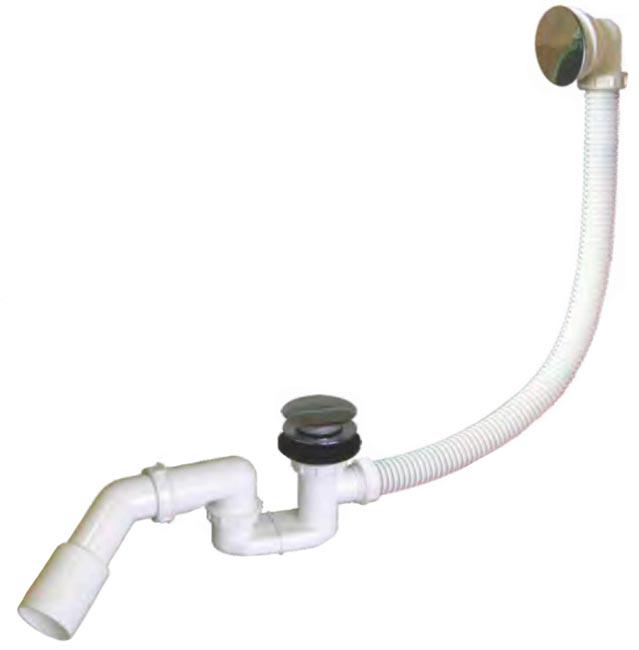 Слив-перелив "Полуавтомат" для стандартн.ванны,выпуск 50/40мм, пробка слива нажимная "Click-Clack" пластик цв.хром в компл., WINKIEL/RAWIPLAST ZZ