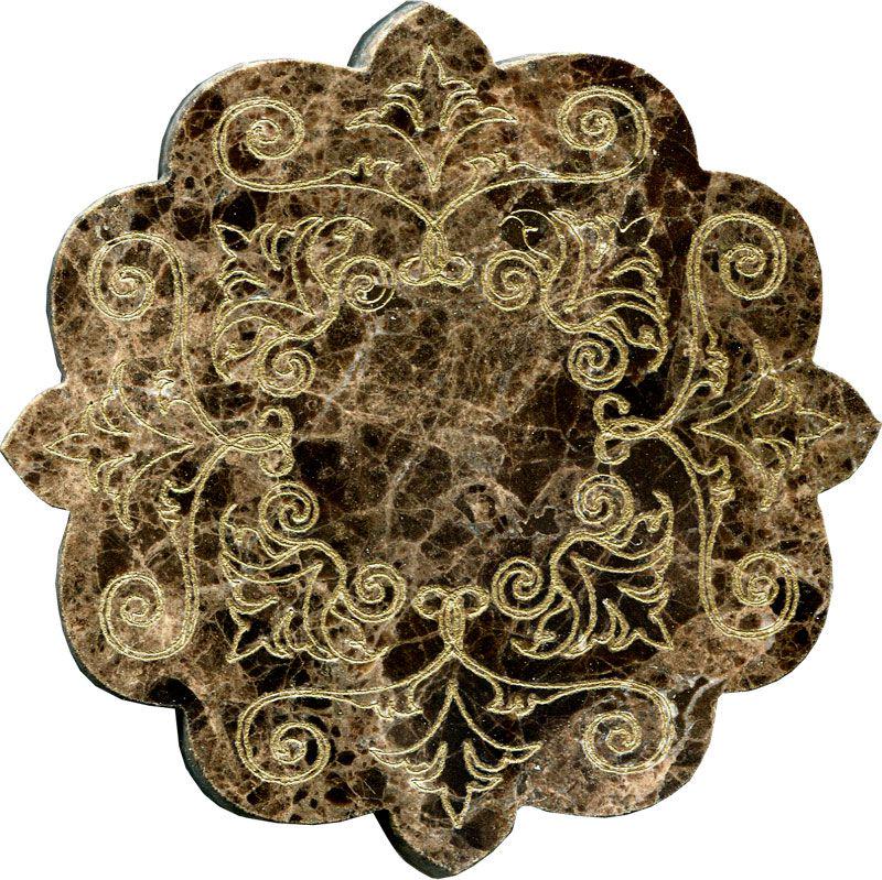 Тозетка Marron Emperador Primera Marbl Tile № -5 золото (n048401) |10х10