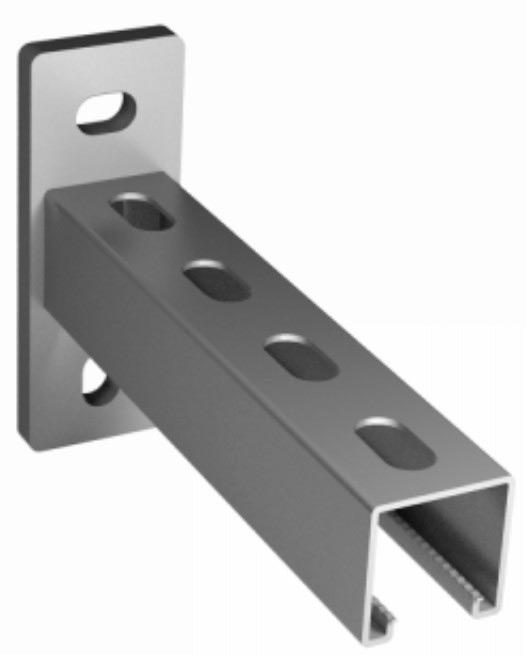 Консоль 41х41х500х2,5 (STRUT) цинк  ( для столешниц глубиной  до 50см )