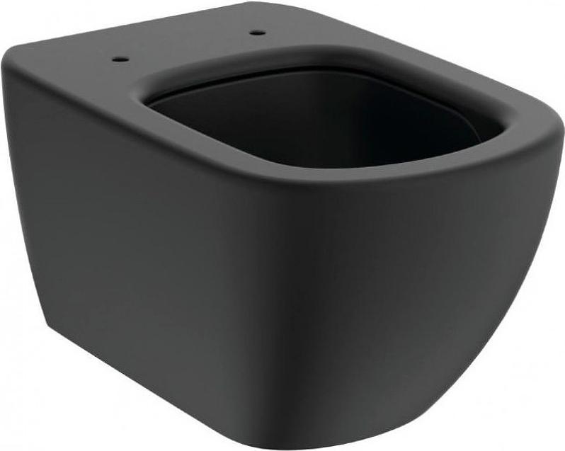 Унитаз подвесной 360х535мм, безободковый Aquablade, без сиденья, крепёж в компл., (цв.черный матовый), Tesi