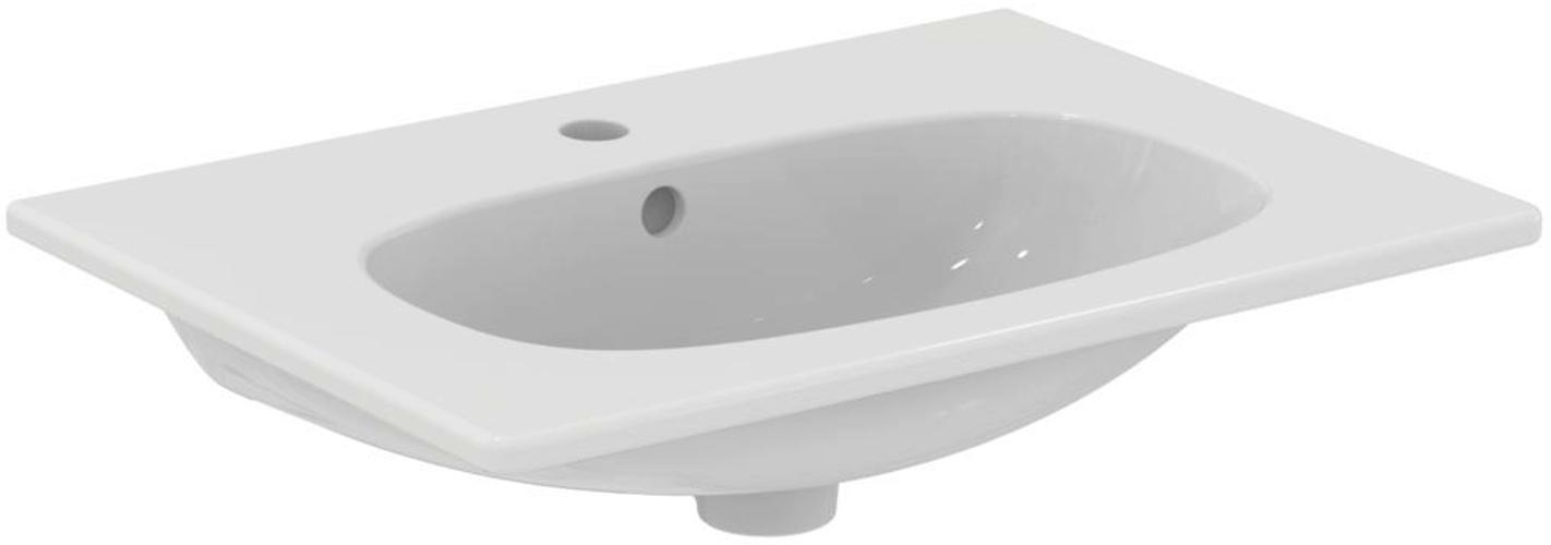Раковина 625х450мм, с 1 отв. для смесит., для установки на тумбу, (цв.белый матовый), Tesi ZZ