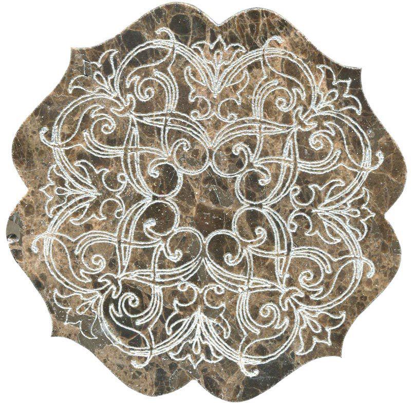 Тозетка Marron Emperador Primera Marbl Tile № -1 серебро (n048401) |10х10