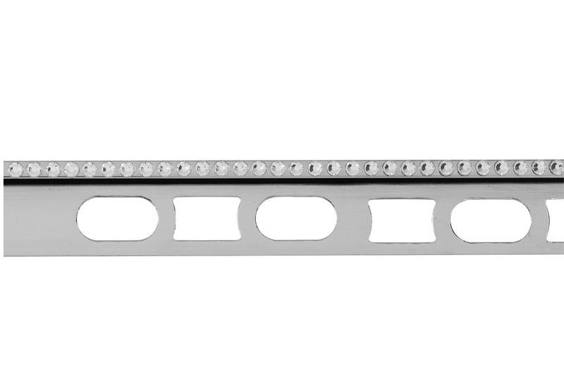 DJKС/10 Декоративный профиль латунь хромированная + Cristals from Swarovski  1х0.5x270 арт.13302 ZZ