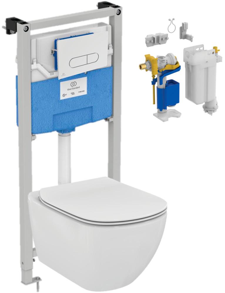 К-т: Унитаз подвесной безободковый Tesi, сиденье с микрол, сист.инсталляции, клавиша смыва. крепёж в компл., Tesi ZZ