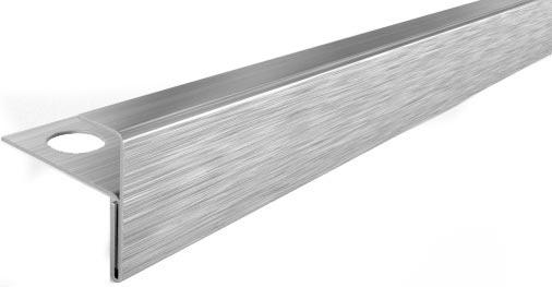 Профиль закладной для ступени  ПУ 13-8 НС нерж.сталь сатинир. H=8мм  N=23мм  270см  ZZ |2,3х270
