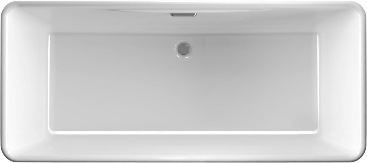 Акриловая ванна отдельностоящая 170*75 см, слив-перелив в комплекте