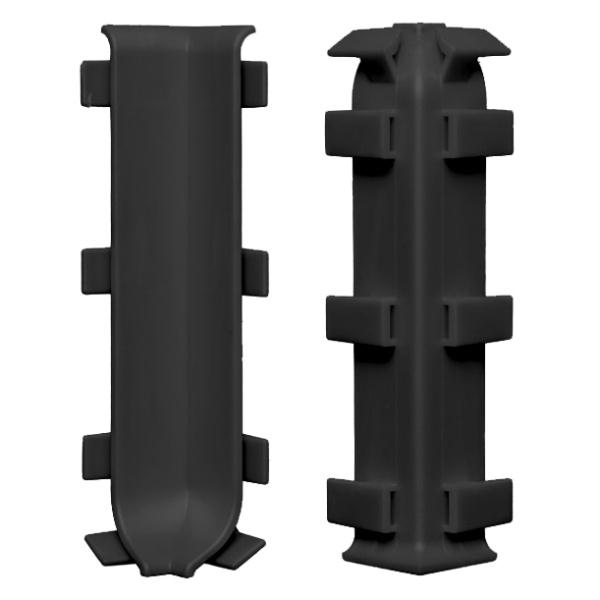 Угол внешний ПВХ для ал. плинтуса Пл 80 (черный) КПл 80-2.15 (цена за уп.2 шт) ZZ