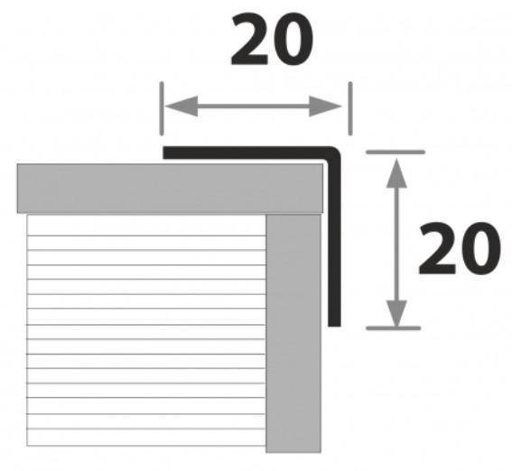 Профиль для внешн.углов нерж.сталь сатинир. ПУ 20НС .  N=20мм 270 см
