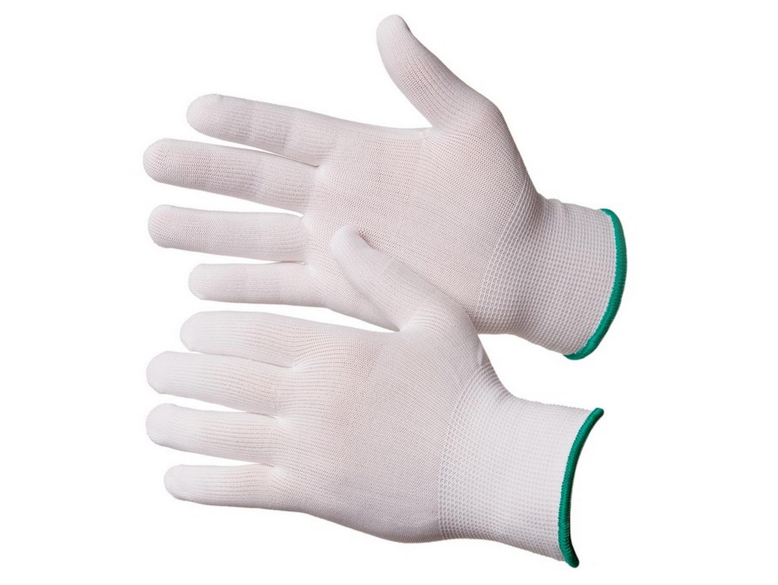 Перчатки нейлон.белые без покрытия , разм.9 (L)