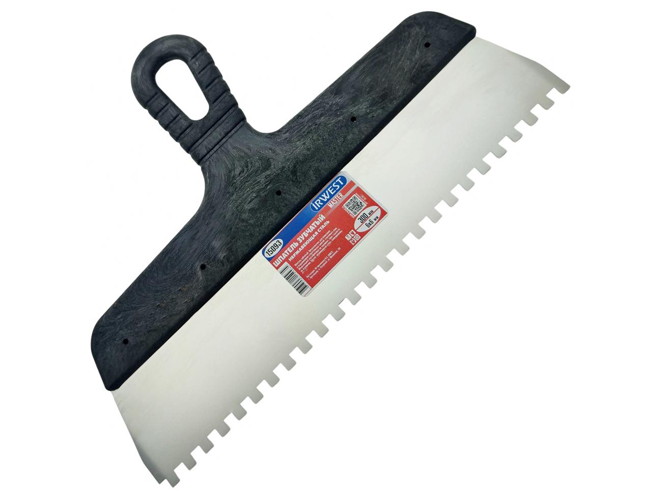 Шпатель зубчатый 6х6, полотно нерж. сталь 250 мм