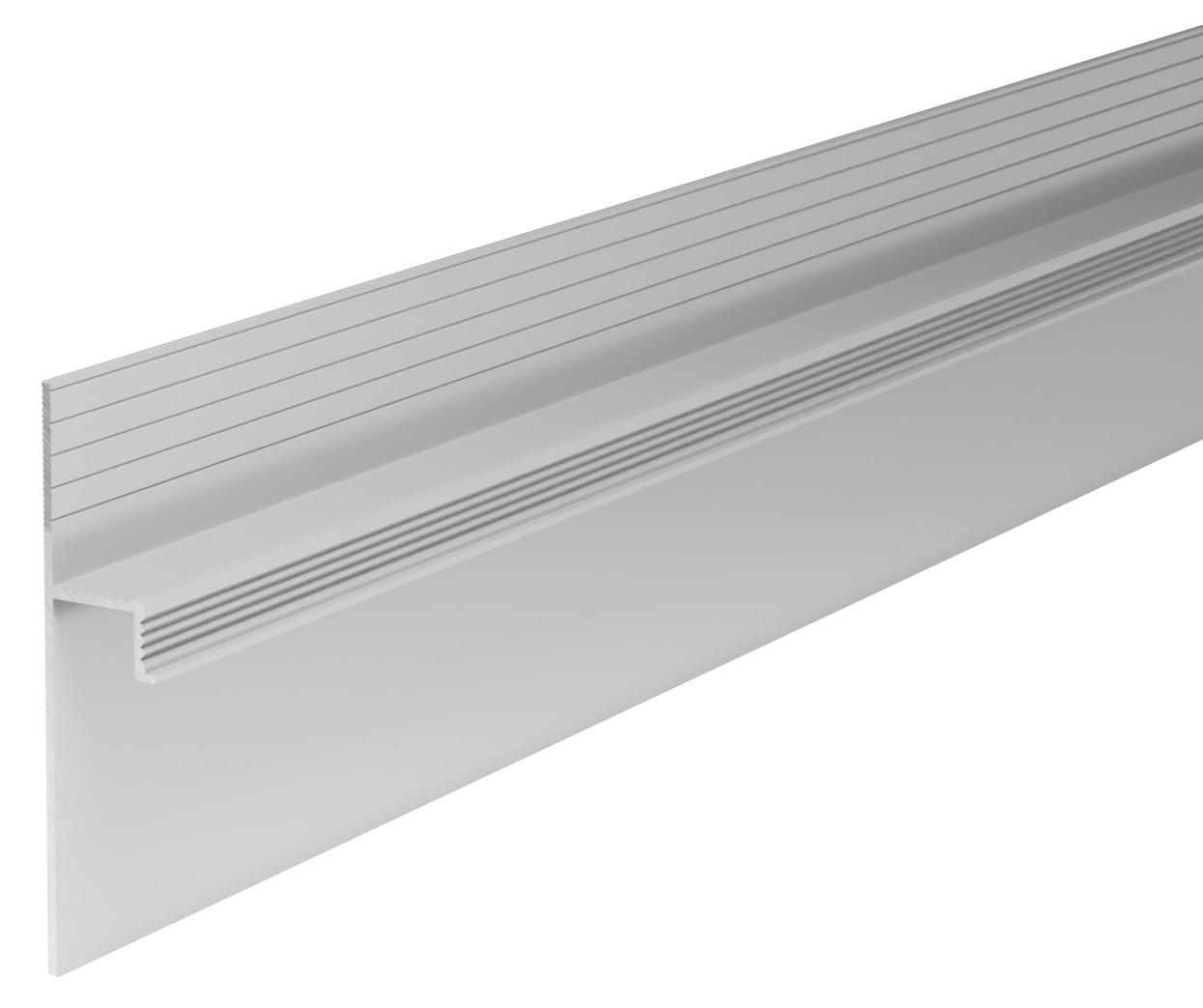 Плинтус ПЛТ 75.2500.201л алюм.анодир.серебро H=7,5/4см  250см  (заказ кратно 5 шт)ZZ | 8х250