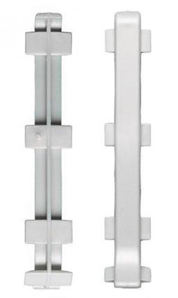 Соединитель ПВХ для ал. плинтуса Пл 80 (серебряный) КПл 80-1.01л ZZ