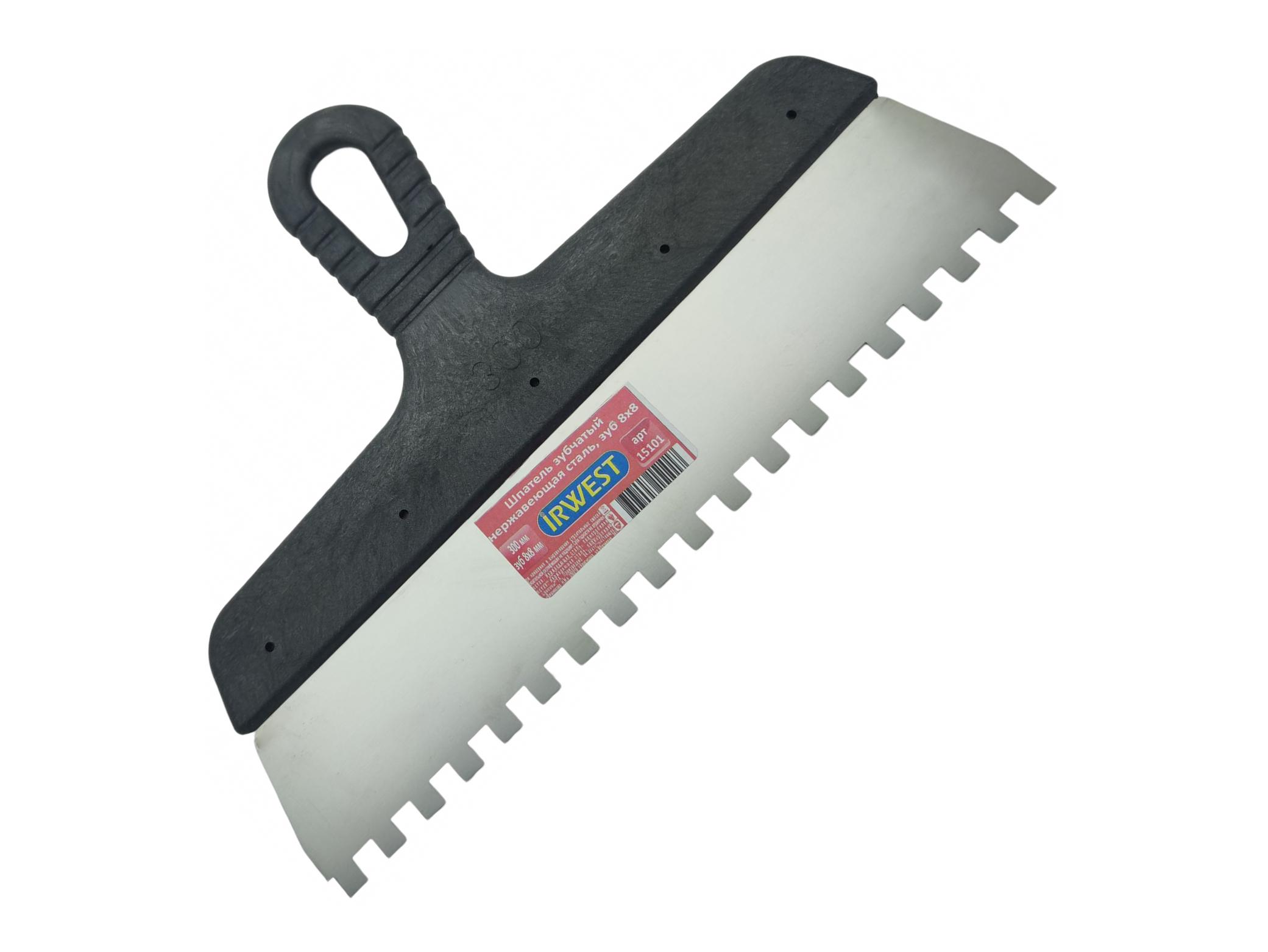 Шпатель зубчатый 10х10, полотно нерж. сталь 250 мм