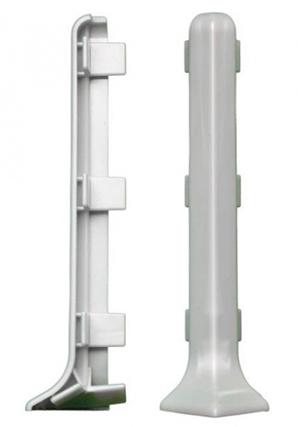 Угол внешний ПВХ для ал. плинтуса Пл 80 (серебряный) КПл 80-2.01л ZZ