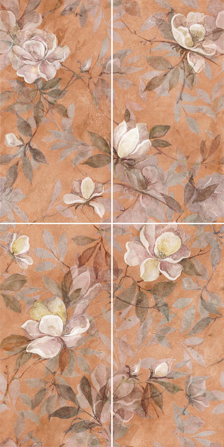Панно Магнолия 2 матовый из 4 частей (30х60) |60х120