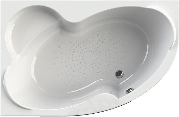 Ванна акриловая "Ирма 3", 1600х1050x480 мм, левая, фронтальная панель, полотенцедержатель, каркас в компл., БЕЗ сифона, белая ZZ