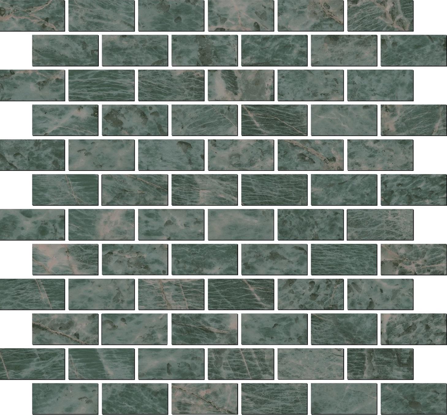 Декор Эвора мозаичный зеленый глянцевый |32х30