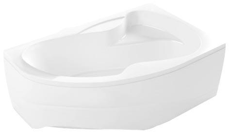 Ванна акриловая "Ливадия", 1600х1000 мм, правая, БЕЗ каркаса, слива-перелива и панели, белая ZZ