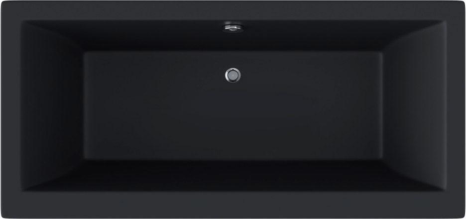 Ванна акриловая TARI 180x80x46, расположение слива - по центру, без каркаса, слива-перелива, цв. черный, ZZ