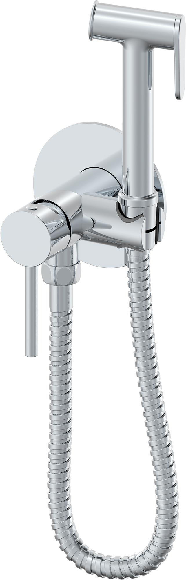 Смеситель совмещённый с гигиеническим душем, готовый комплект: лейка, шланг 120см, скрытая часть, (цв.хром), Y-LINE ZZ