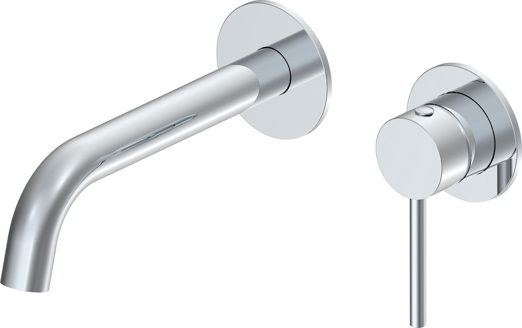 Смеситель для раковины, встраиваемый в стену, излив 195мм, (цв.хром), Y-LINE ZZ