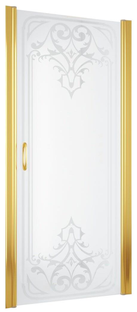 Дверь в нишу EP, 95*190 см, профиль золото, стекло узорчатое "ARTDECO01"