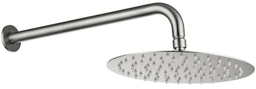 Душ верхний, стационарный, круглый d300мм, G 1/2, антикальц., стеновой кронштейн 430мм, (латунь цв.хром), Priority ZZ